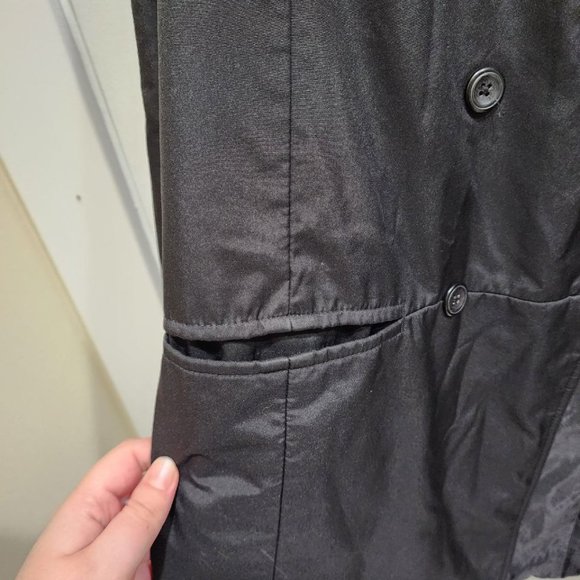 GAP Men's Black Double-Breasted Trench Coat Size M Polyester Lightweight Jacket - Picture 12 of 13